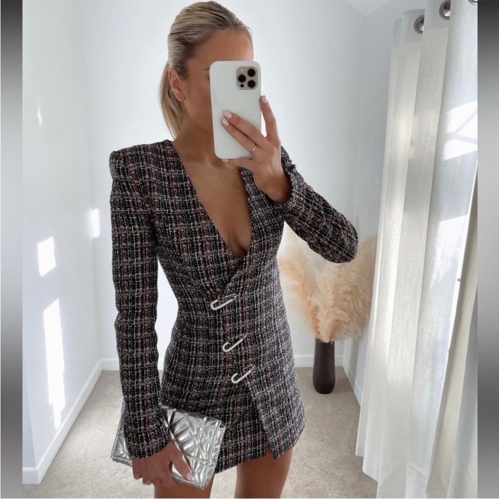 Zara Plaid Blazer Dress